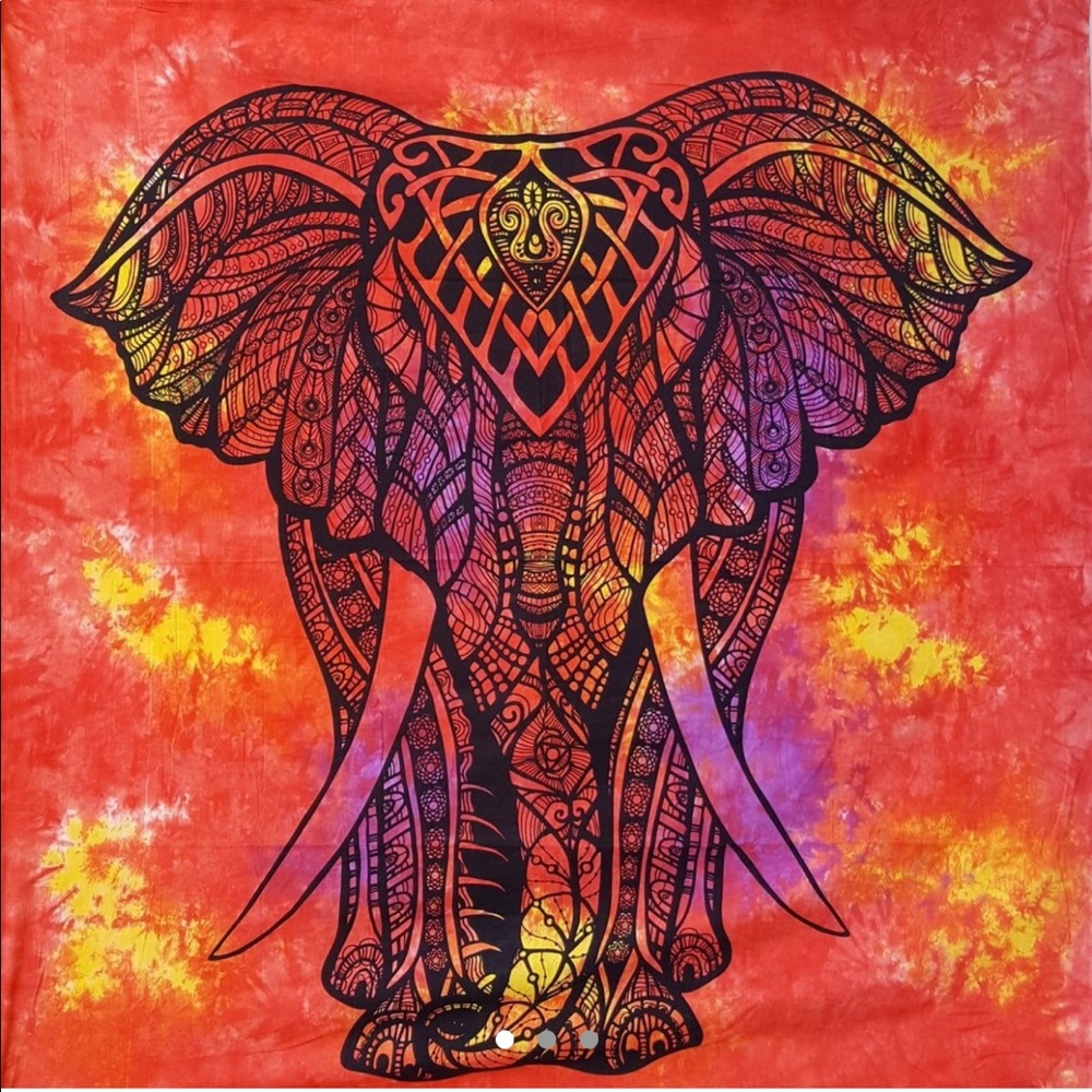hippie elephant mandala tapestry